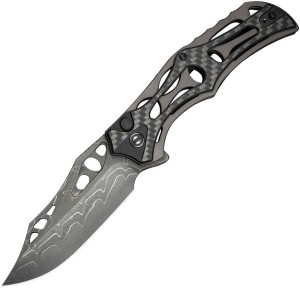 Cuchillo plegable CIVIVI Biophase Damascus, Gray Aluminum G10, Black