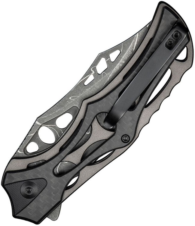 Taschenmesser CIVIVI Biophase Damascus, Gray Aluminum G10, Black