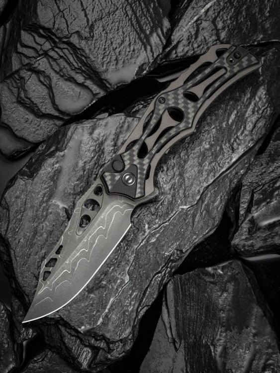 Taschenmesser CIVIVI Biophase Damascus, Gray Aluminum G10, Black