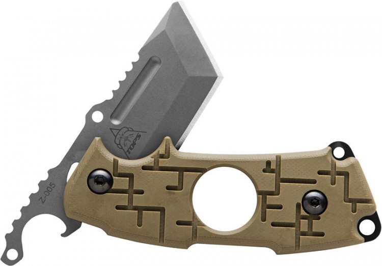 TOPS Knives 208 Clipper Cigar Cutter Friction, Tumbled Tanto Blade, OD Green G10 Handles with Cigar Hole 2CP-01