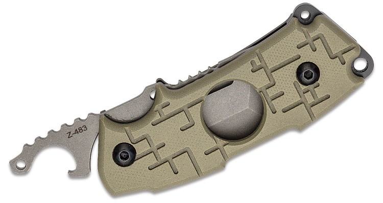 TOPS Knives 208 Clipper Cigar Cutter Friction, Tumbled Tanto Blade, OD Green G10 Handles with Cigar Hole 2CP-01