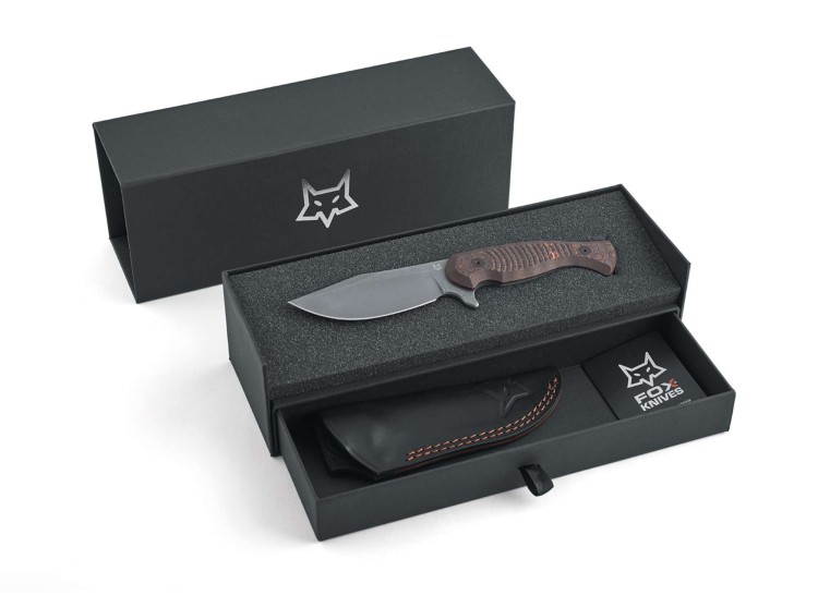 Cuchillo Fox Knives East Wood Tiger Fat Carbon Uni Copper Damascus Cuchillo Fox Knives East Wood Tiger Fat Carbon Uni Copper Damascus