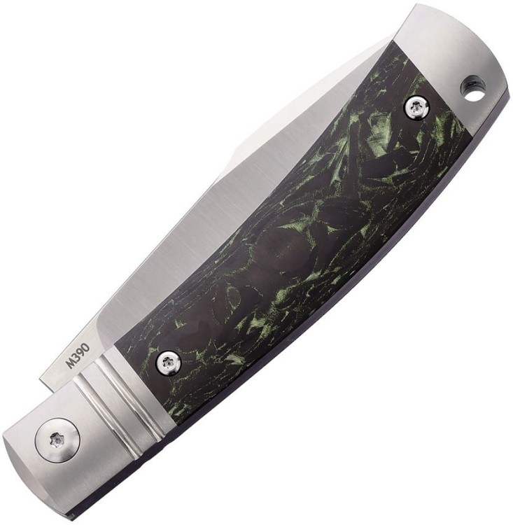 Cuchillo Cuchillo plegable | Navajas Rike Knife | Slip Joint | Black Green CF | Bohler M390