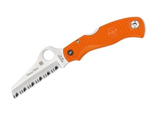 Cuchillo plegable | Navajas Spyderco Rescue Jr. Orange | Serrated