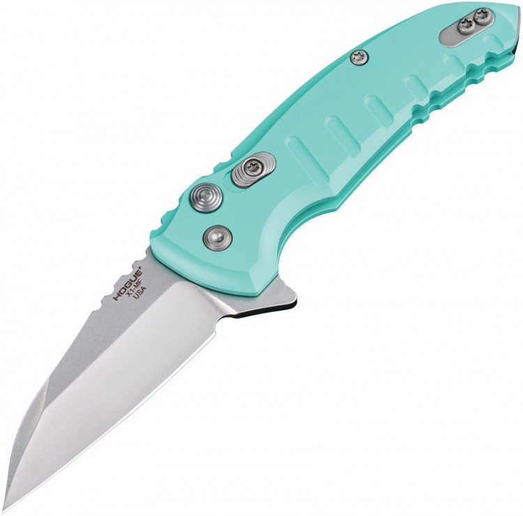 Складной нож Hogue X1 Microflip Button Lock Teal folding knife