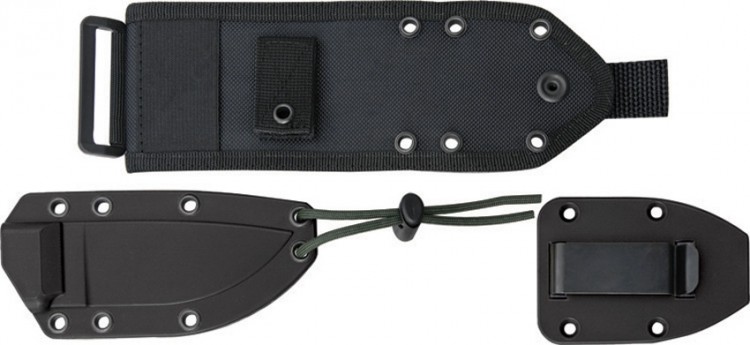 ESEE Model 3 serrated, black G-10 black plastic sheath nylon sheath ESEE Model 3 serrated, black G-10 black plastic sheath nylon sheath