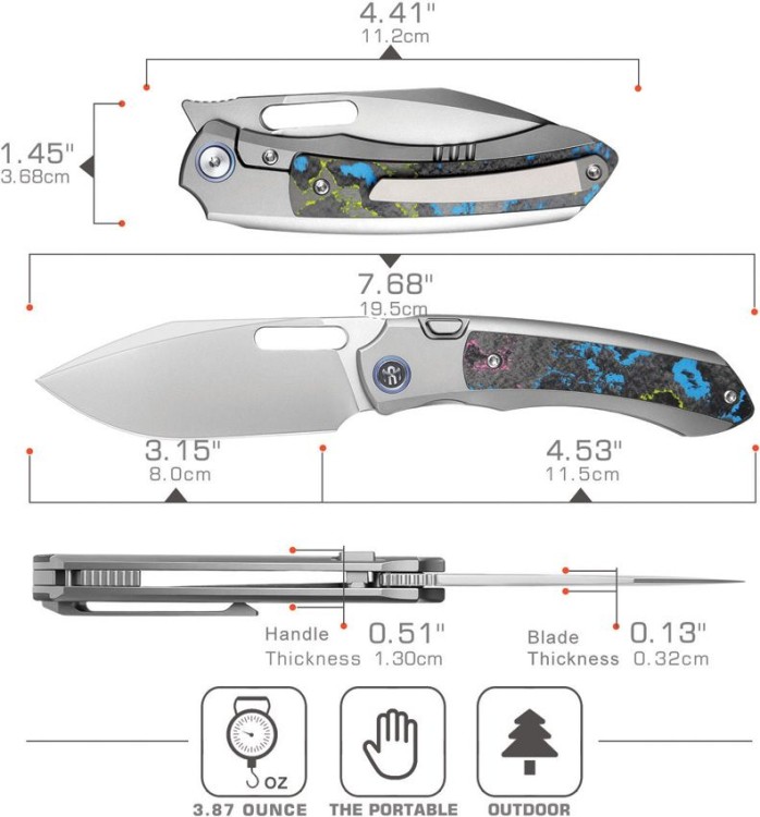 Cuchillo Cuchillo plegable | Navajas REMETTE Orca | M390 | Titanium 