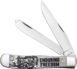 Case Cutlery Enduring Freedom Trapper Bone folding knife
