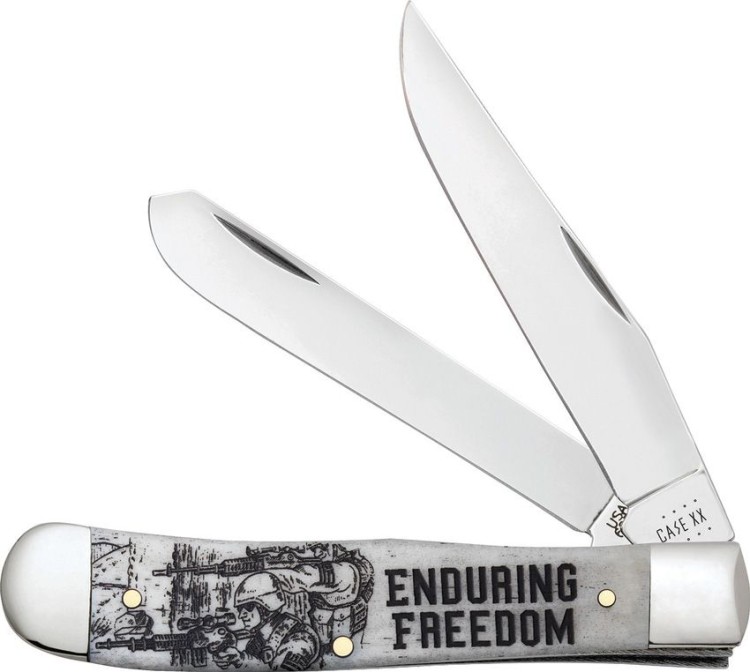 Cuchillo Cuchillo plegable Case Cutlery Enduring Freedom Trapper Bone