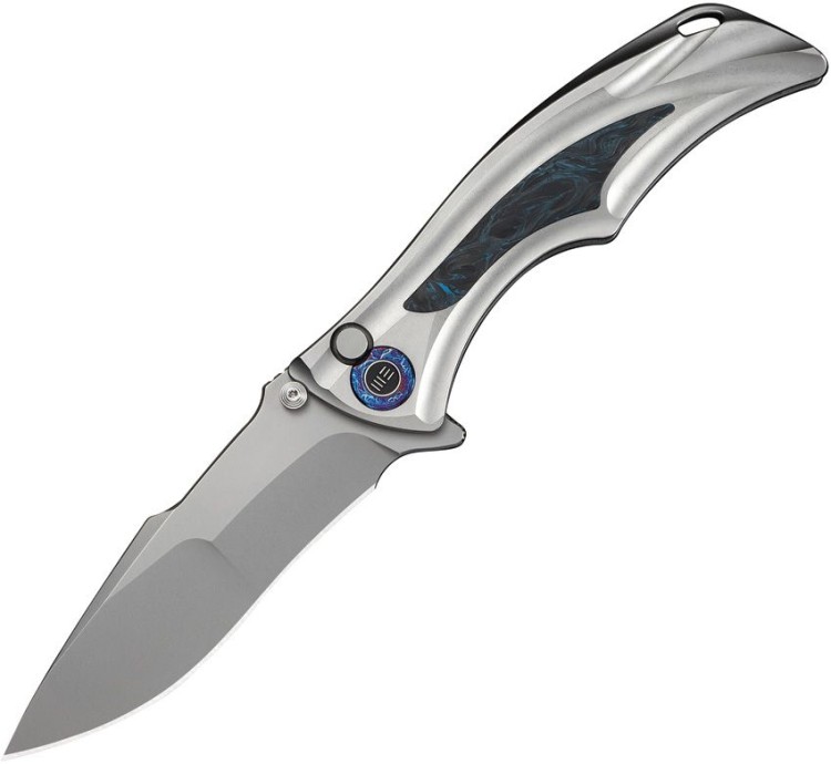 WE Knife Tighe Down | M390 | Titanium Blue & Black CF