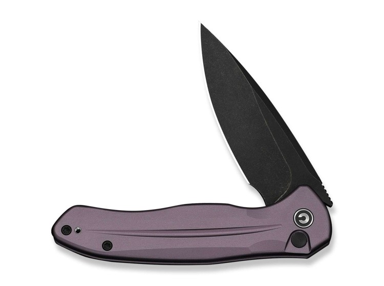 CIVIVI Button Lock Kitefin 14C28N | Purple Aluminum Black Stonewash