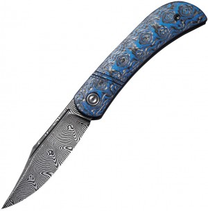CIVIVI Appalachian Drifter Slipjoint Flipper Knife Damascus Blue G10/Rose Carbon Fiber C2015DS-2