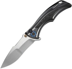 WE Knife Tighe Down | M390 | Gray Titanium Orange Peel Rose CF
