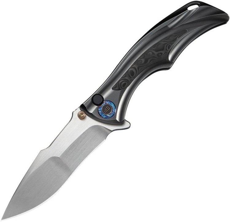 WE Knife Tighe Down | M390 | Gray Titanium Orange Peel Rose CF