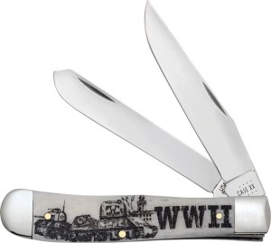 Case Cutlery WWII Trapper Natural Bone folding knife