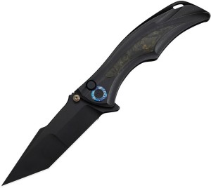 WE Knife Tighe Down | M390 | Titanium All Black Yellow CF