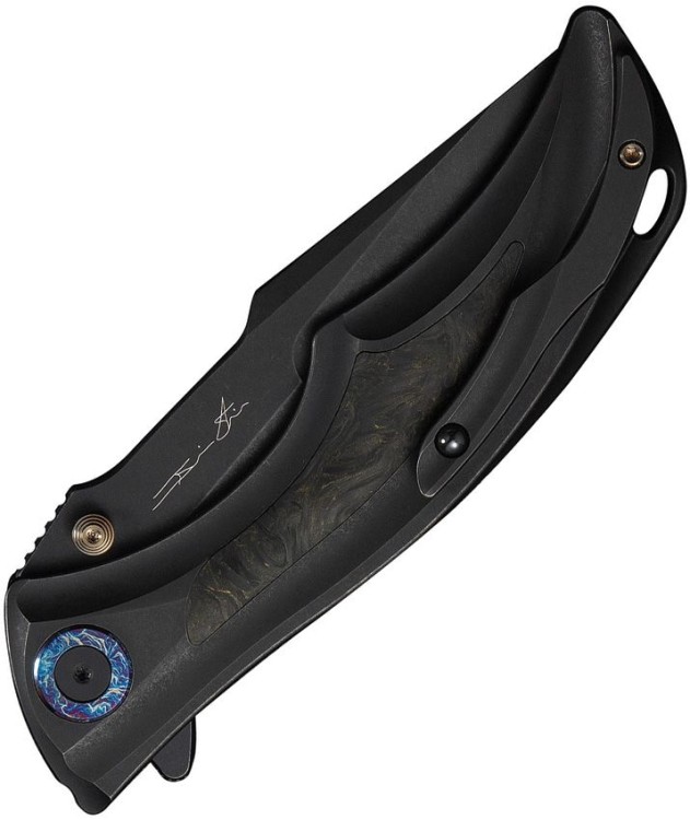 Cuchillo Cuchillo plegable | Navajas WE Knife Tighe Down | M390 | Titanium All Black Yellow CF Cuchillo Cuchillo plegable | Navajas WE Knife Tighe Down | M390 | Titanium All Black Yellow CF