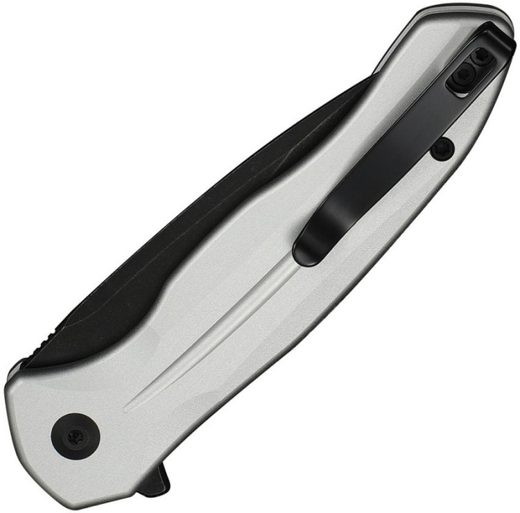 CIVIVI Button Lock Kitefin 14C28N | Silver Aluminum Black Stonewash