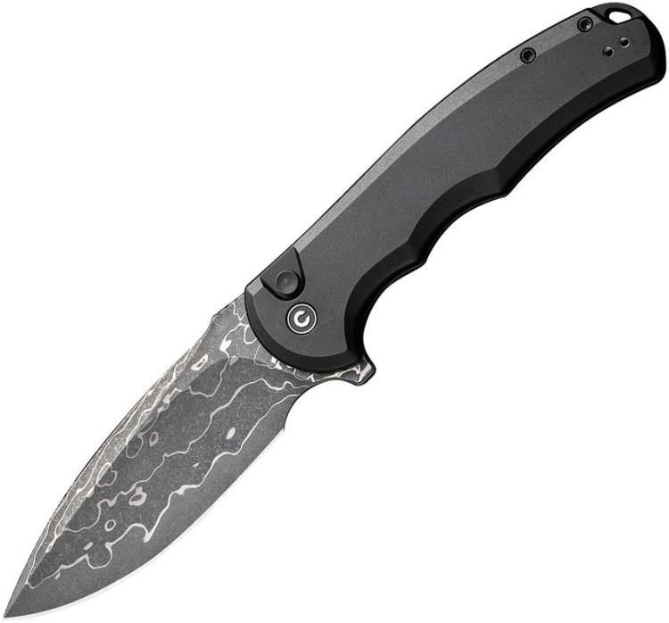 Cuchillo Cuchillo plegable | Navajas CIVIVI Mini Praxis Button Lock, Damascus