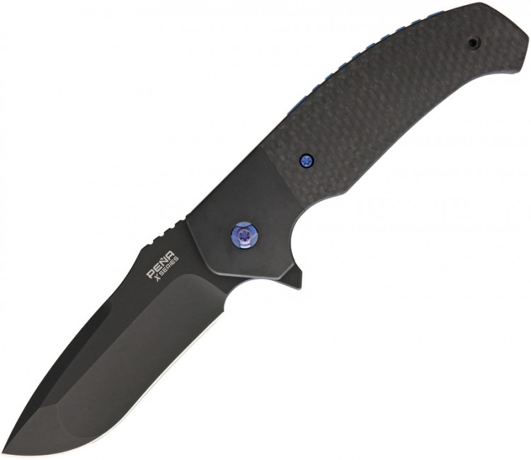 Складной нож Pena Knives Mini Diesel Framelock Carbon Fiber чёрный