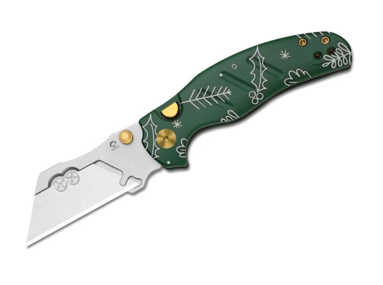 Cuchillo Cuchillo plegable | Navajas Kizer C01C 2.9 | Green G10 | Sparkling Christmas Ornaments