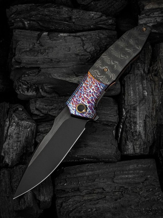 Taschenmesser WE Knife Archeozoic Flamed | Titanium Rose CF Taschenmesser WE Knife Archeozoic Flamed | Titanium Rose CF