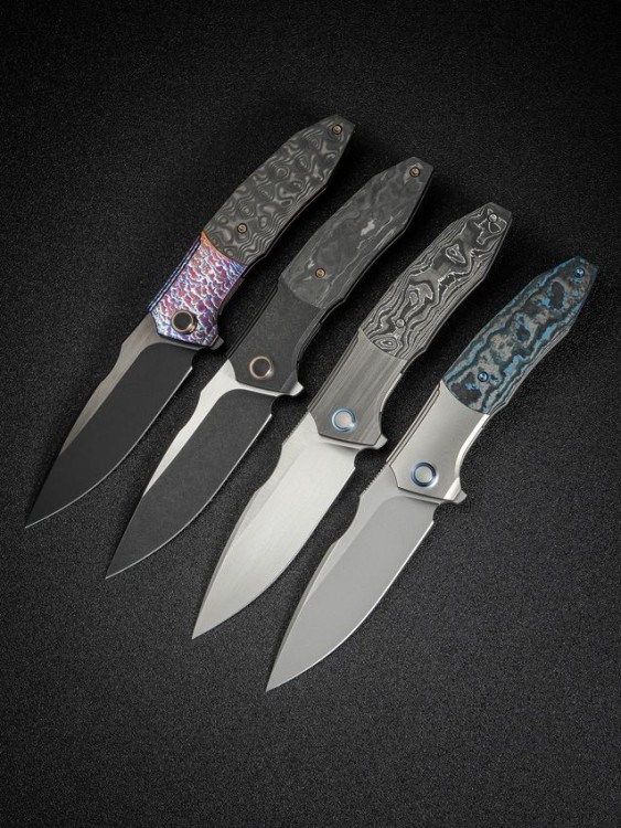 Taschenmesser WE Knife Archeozoic Flamed | Titanium Rose CF Taschenmesser WE Knife Archeozoic Flamed | Titanium Rose CF