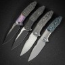 Cuchillo Cuchillo plegable | Navajas WE Knife Archeozoic Flamed | Titanium Rose CF