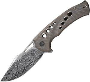 Cuchillo plegable | Navajas WE Knife Swiftfin Damascus | Titanium Tiger Stripe