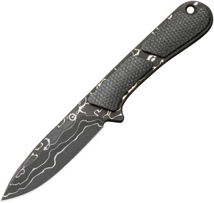 Feststehendes Messer CIVIVI Mini Elementum | Fixed Micarta Dark Green | Damascus