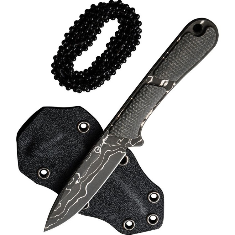 Нож CIVIVI Mini Elementum | Fixed Micarta Dark Green | Damascus