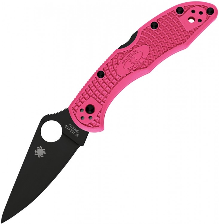 Складной нож Spyderco Delica 4 FRN Flat Black Blade pink C11FPPNS30VBK