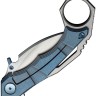 Taschenmesser WE Knife Tayra M390 | Titanium Blue & Grey Ti Satin