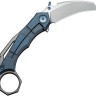 Taschenmesser WE Knife Tayra M390 | Titanium Blue & Grey Ti Satin