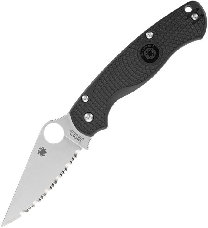 Cuchillo Cuchillo plegable | Navajas Spyderco Para Military 2 | Lightweight | CTS BD1N | Black G10