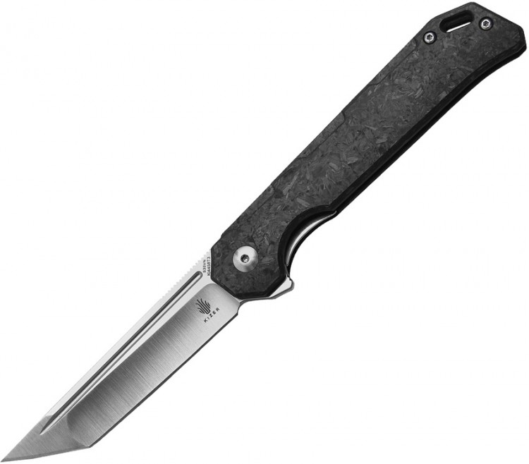 Складной нож Kizer Cutlery Vanguard Ki4458T3 Begleiter S35VN Satin Tanto Blade, Marble Carbon Fiber Handles
