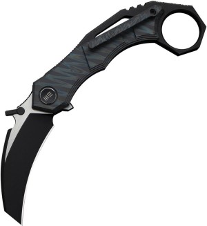 Taschenmesser WE Knife Tayra M390 | Tiger Stripe Titanium Black Stonewashed