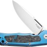 Taschenmesser LionSteel Q4ttro | Blue Titanium CF | MagnaCut