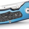 Taschenmesser LionSteel Q4ttro | Blue Titanium CF | MagnaCut