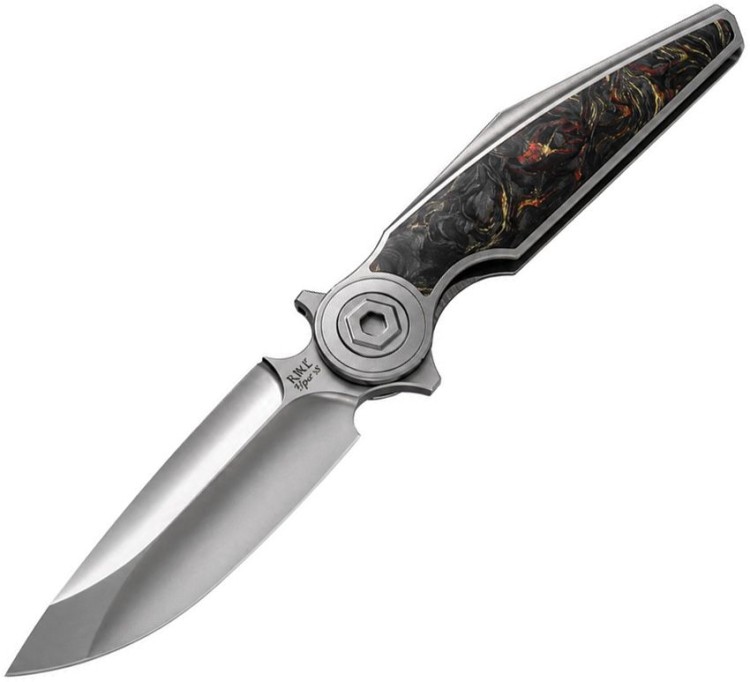 Taschenmesser Rike Knife Viper 3 V2 | Orange CF | M398 | Titanium