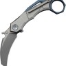 Taschenmesser WE Knife Tayra M390 | Grey & Blue Titanium Stonewashed