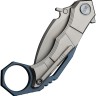 Taschenmesser WE Knife Tayra M390 | Grey & Blue Titanium Stonewashed