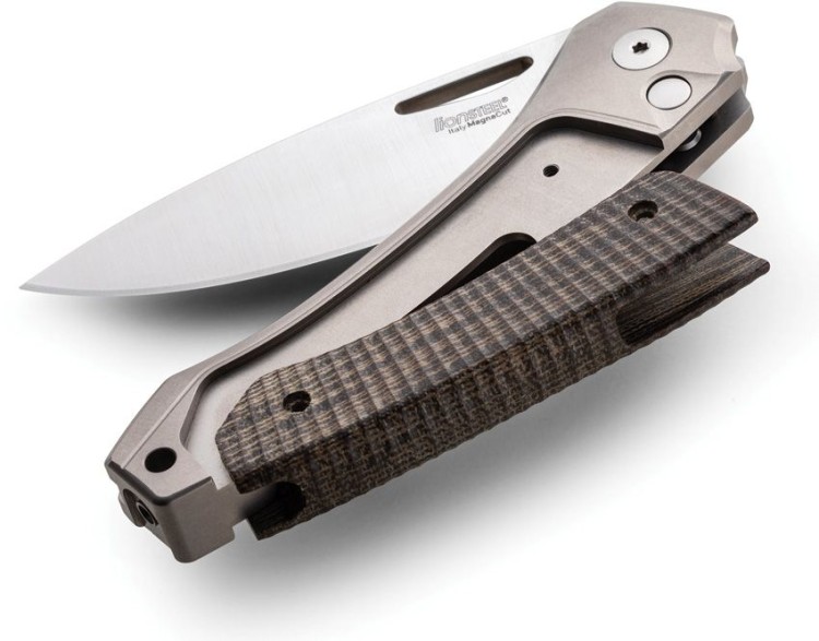 Cuchillo Cuchillo plegable | Navajas LionSteel Twain Titanium Grey CF | MagnaCut