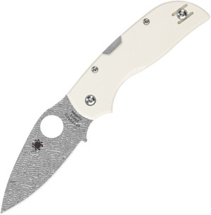 Cuchillo plegable | Navajas Spyderco Chaparral | Ivory G-10 | Damasteel 
