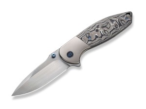 Cuchillo plegable WE Knife Nitro OG Titanium, Grey Aluminum Foil CF