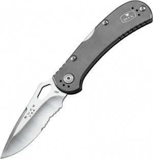 Buck SpitFire folding knife grey combo edge 722GYX1