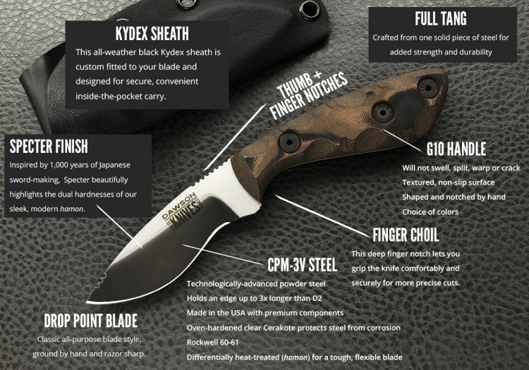 Dawson Knives Pequeno 3V Specter