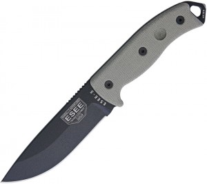ESEE Model 5 bushcraft knife black/OD green Black Kydex sheath