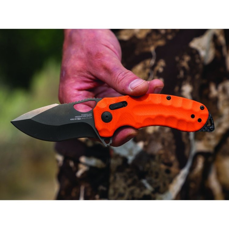 Cuchillo Cuchillo plegable | Navajas SOG Kiku XR LTE | Blaze Orange G10 Carbon 12-27-03-57