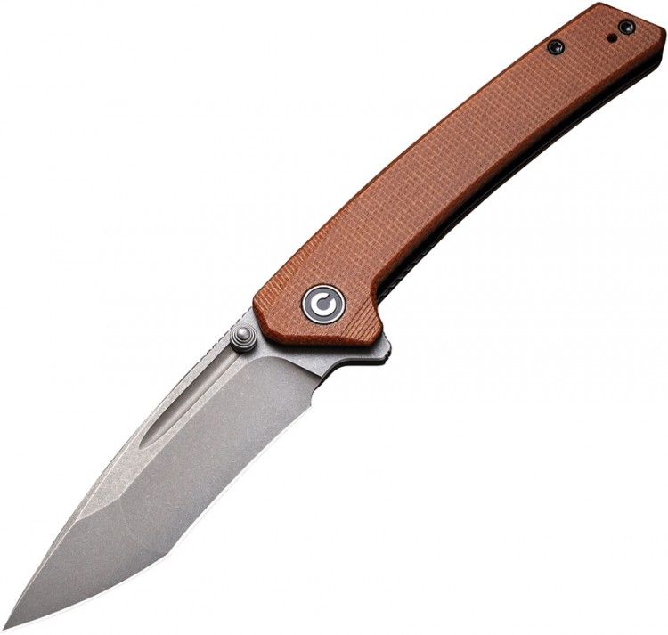 Cuchillo Cuchillo plegable CIVIVI Knives Keen Nadder, N690 Compound Tanto Blade, Brown Micarta Handles C2021B